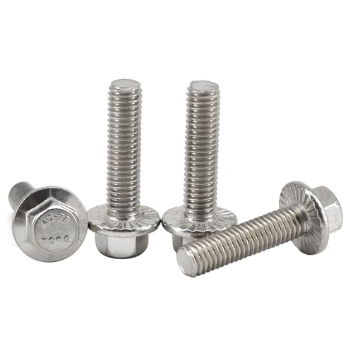 Tornillos de cabeza hexagonal M12 con brida integrada y roscado total en inoxidable 6