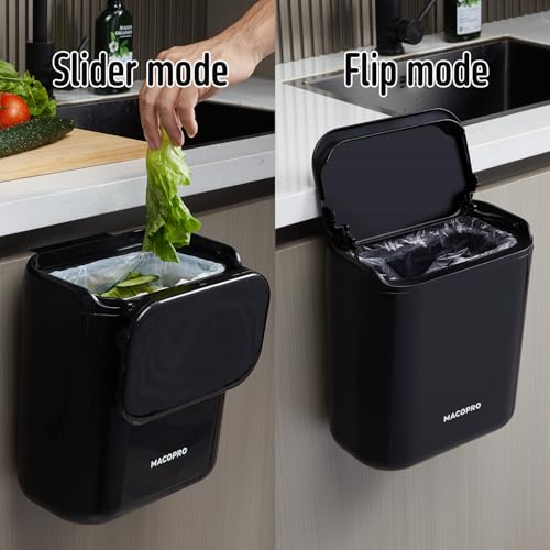Caneca de basura colgante MACOPRO 8L con tapa para cocina miniatura 3