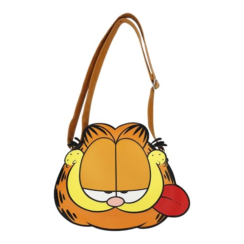 Garfield Sticking Tongue Out Orange 10" Novelty Crossbody Bag