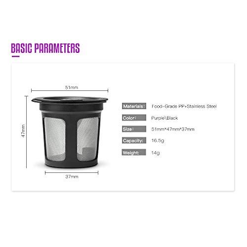 Loijon Xícara de cápsulas de café para K Cup Filtros de café reutilizáveis recarregáveis Ampliar Fil