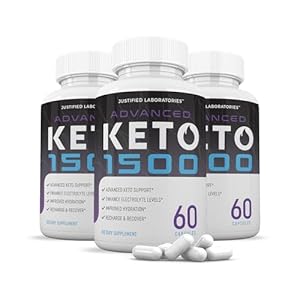 (3 Pack) Advanced Keto 1500 Keto Pills 1275MG New & Improved Formula Contains Apple Cider Vinegar Extra Virgin Olive Oil Powder Green Tea Leaf 180 Capsules