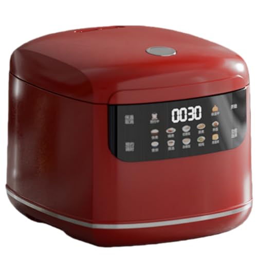 Kizare 炊飯器 電気炊飯器 304ステンレススチール 大型カラースクリーン 純チタン製内鍋 400Wの高出力 多機能 蒸し・煮沸（上下） 耐摩耗性 耐久性 お手入れ簡単 ノンスティック加工 ヘルシーな食事作りに最適 (レッド,チタンライナー)