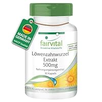 Löwenzahn Kapseln - 500mg Löwenzahnwurzel-Extrakt pro Kapsel - HOCHDOSIERT - 10-fach konzentriert - VEGAN - 90 Kapseln
