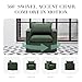 COLAMY Swivel Accent Chair, 34 Inches Wide Upholstered Arm Chair with Plump Back Pillow, Modern Sofa Living Room Chair for Bedroom, Corner, Reading Nook-Green