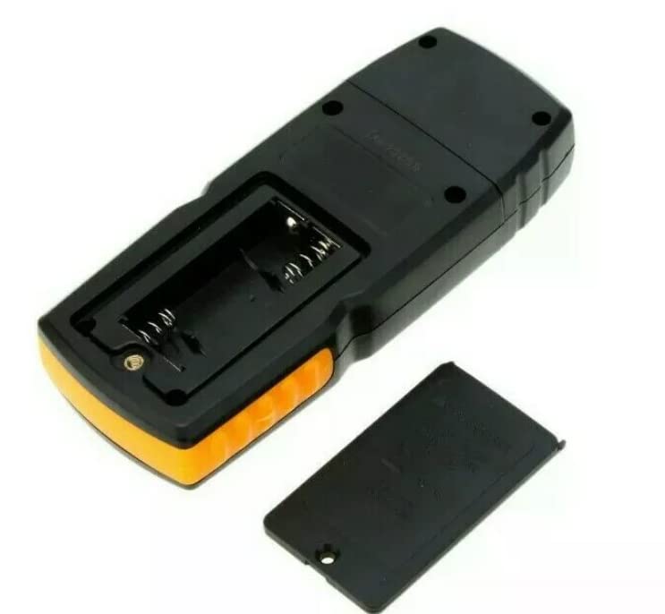 Open battery compartment of VIHELM GM8805 Gas Analyzer, showing slots for two AAA batteries.