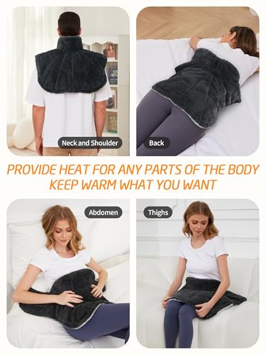 Cordless Heated Neck and Shoulder Wrap - Portable and Weighted