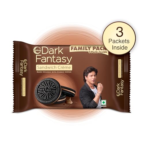 Image of Sunfeast Dark Fantasy Choco Creme Dark Crunch with Smooth Creme, 249 g / 277.5 g