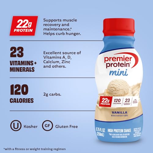 Premier Protein MINIs 22g Protein Shake, Vanilla, 12 Pack - image 3