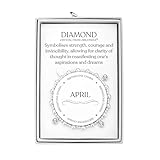 Philip Jones April (Diamond) Birthstone Stretch Charm Bracelet with Quote Gift Box