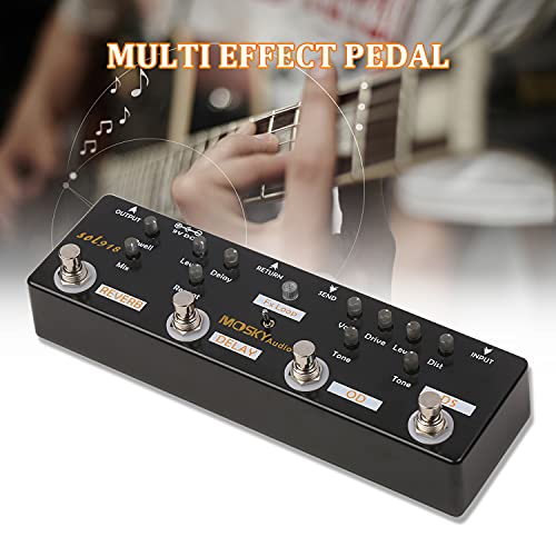 Mingzhe Pedal multiefeito 5 em 1 Pedal de guitarra de efeito combinado True Bypass Dispositivo de ef