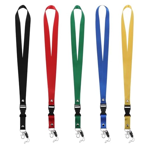 Segus Correa para Cuello Llaves, 5 Piezas Lanyards con Cierre de Langosta Giratorio, Colgantes de Tarjetas Identificación para Personal y Estudiantes, Cuerda Larga Color Mixto