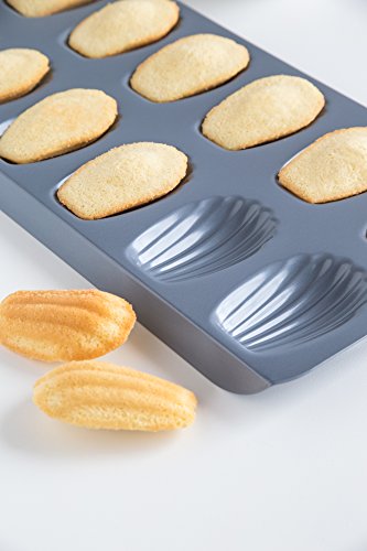 Fox Run 44925 Premium Non-Stick Madeleine Pan, Alloy Steel, Gray