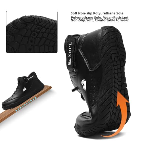 Womens Mens Barefoot Boots Shoes,High Top Wide Toe Box Zero Drop Minimalist Hiking Boots,Unisex Snow Boots Winter Shoes With Warm Fur,Waterproof Anti-Slip 38-45EU2