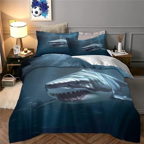 Parure de lit requin blanc 3D microfibre de qualité supérieure 200x200 - 6