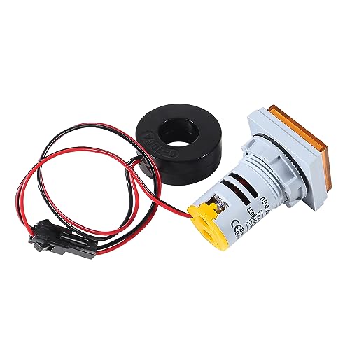 Image of Alinan 3 in 1 60-500V 0-100A AC Digital Ammeter Voltmeter, 22mm Square Digital Tube Screen with Transformer, LED Display Voltage Detector Current Tester Gauge(Yellow)
