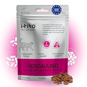 Verdauungshelfer für Katzen | Unser Probiotika Katze ist Gegen Durchfall Katze Wirksam | Alternative zu Heilerde | Kein gewöhnliches Leckerli, sondern die beste Darmgesundheit für Ihre Katze–von ITIKO