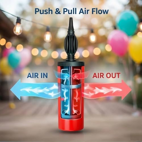 Image of Partycat Manual Balloon Pump with 25 Multicolor Latex Balloons - Fast Inflation, Durable Party Starter Kit for Birthdays, Anniversaries, Baby Showers, Festive Decorations & More