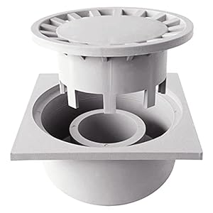 Bricoloco Vertikaler Terrassenablauf Siphon 20x20 cm Grau