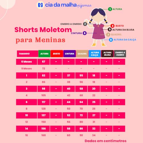 Shorts Moletom Feminino Infantil Recorte Cor:Preto Lurex;Tamanho:10