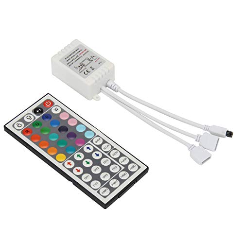 Bzone 2-Port 44 Keys Wireless Ir Remote Controller For Smd 5050 3528 Rgb Led Strip Lights, Dual 4-Pin Output Remote Controller Dimmer For 2Pcs Rgb Led Strips Dc12-24V #TOP5