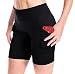 Yogipace Women's Sun Protection Side Pocket 7" Active Compression Shorts Gym Shorts Bike Shorts Black Size L