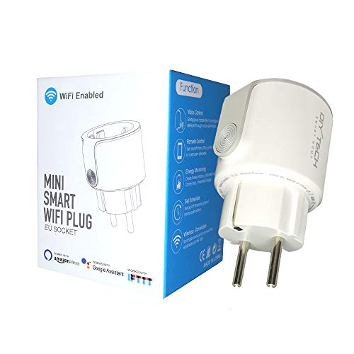 Enchufe Inteligente Wifi DIYtech Inalámbrico con Monitorización de Energía, Compatible con Alexa y Google Home, App gratuita y facil de configurar (Pack 1 unidad)