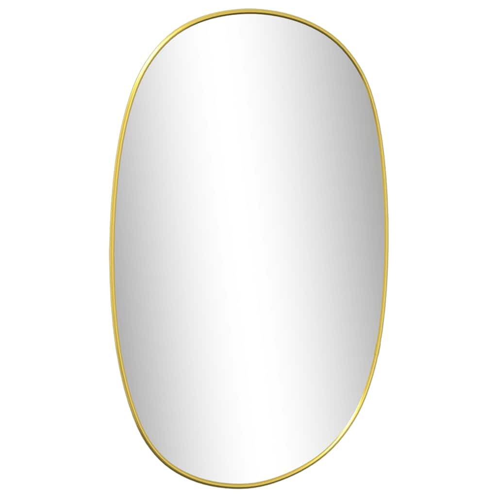 Wandspiegel Golden 50x35 cm mit stabilem PVC-Rahmen für Schlafzimmer, Bad, Flur und Garderobe, eleganter Dekorationsspiegel für Frisieren, Rasur und Reflexion, Wandmontage