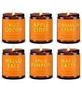 Fall Candles, Scented Soy Candles Set - 7Oz * 6 Pack, Holiday/Birthday/Christmas Gifts for Women ...