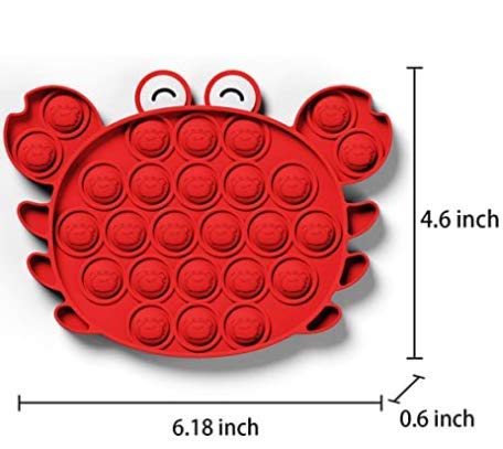 Image of LIVYU LIFE Push pop Bubble Fidget Toy, Stress Relief and Anti-Anxiety Tools Sensory Toy for Autism to Relieve Stress for Kids and Adults(Crab-Red)