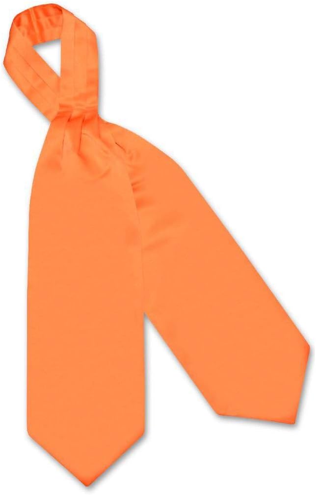 Vesuvio Napoli ASCOT Solid ORANGE Color Cravat Men's Neck Tie