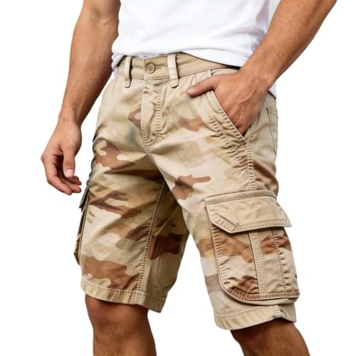 Short Cargo été Homme à poches fonctionnelles et imprimé confortable