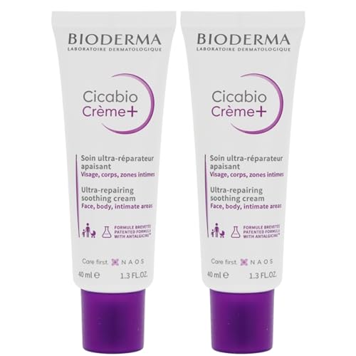 Crema Cicabio + | Tratamiento calmante ultrareparador | Restaura la epidermis | Alivia la picazón y el malestar | Juego de 2x40ML