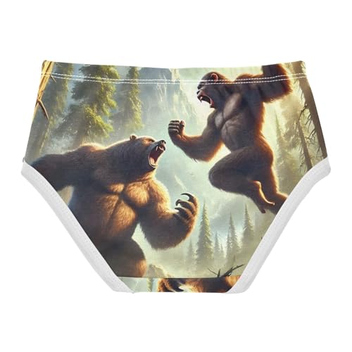 Girls Underwear Toddler 2t Cotton Panties Little Girl Stylish Briefs Underpants Epic Bear Gorilla Fight2