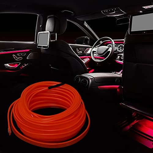 Luces coche interior USB cable EL tira naranja de 10 metros para salpicadero 3