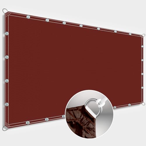 ZQXFZ Sonnensegel Rechteckig 3x4m 400D Oxford-Stoff Sichtschutz, SchattenküHlung, Uv-Schutz Balkon üBerdachung Sonnensegel Wasserdicht Rechteckig mit Ösen -Rost Rot.