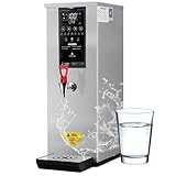 Hydravex Durchlauferhitzer, Gewerbliche Warmwasserbereiter für Heißgetränke für Milk Tea Shop Hotel, Warmwasserboiler mit Temperaturanzeige und Zeitschaltuhr, 40-100° Temperatureinstellung Silver