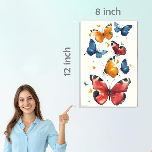 Image of SiddArtify Vibrant Butterfly Watercolor Art Print Set - 300GSM Board - 8x12 Inch - Pack of 6 Wall Room Decoration art Poster Prints