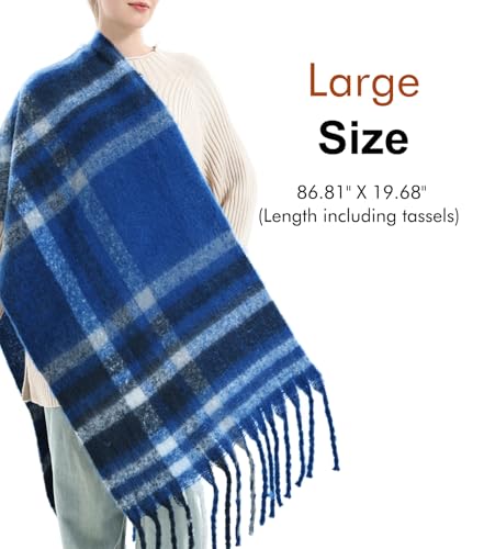 Double Couple Vintage Scarfs for Women Winter Warm Shawls and Large Scarves Cold Weather Thick Cashmere Scarfs Colorful Plaid4