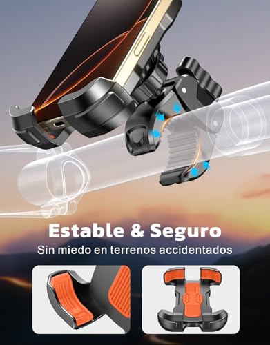 Rolgno Soporte Movil Bicicleta, [Liberación Rápida & 360° Rotación] Soporte Móvil Moto, Cierre Seguro Porta Telemóvel Bici for 4.7"-6.9" Móvil, Porta Telefono Montaña para Bicicleta/Ciclomotor/Escúter - imagen 5