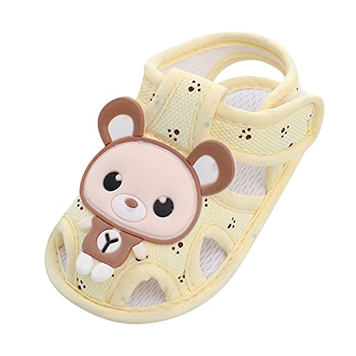 Baby Girl Boy Sandals Infant Toddler Shoes First Walkers Prewalkers Soft Sole Breathable Flat (Yellow, 3.5 Infant)
