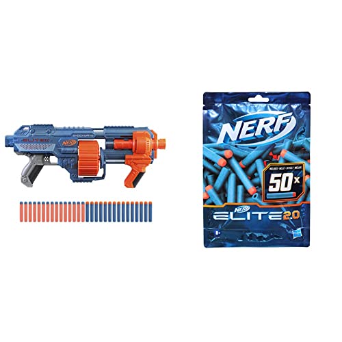 Nerf Elite 2.0 Shockwave RD-15 et Flechettes Nerf Elite 2.0 Officielles & Elite 2.0, Recharge de 50 fléchettes, compatibles avec Les Blasters Nerf Elite