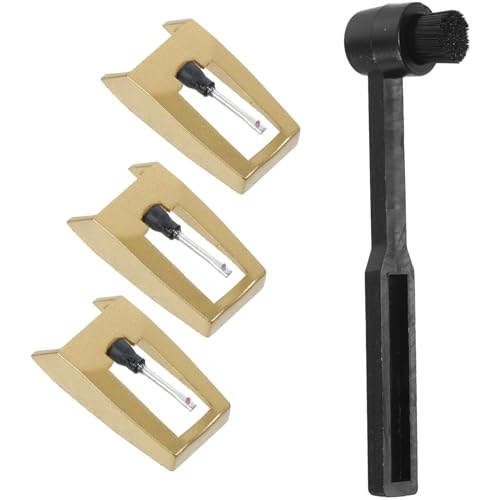 Kisangel Puntina Giradischi in Alluminio Leggero Ago di Ricambio per Giradischi Vintage e Piatti Girevoli con Ago Pulitore Compatibile con Vinili e Fonografo