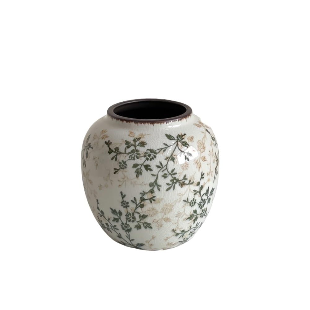 flower vase Round Cute Retro Ceramic Vase Arrangement Living Room Hydroponic Flower Decoration