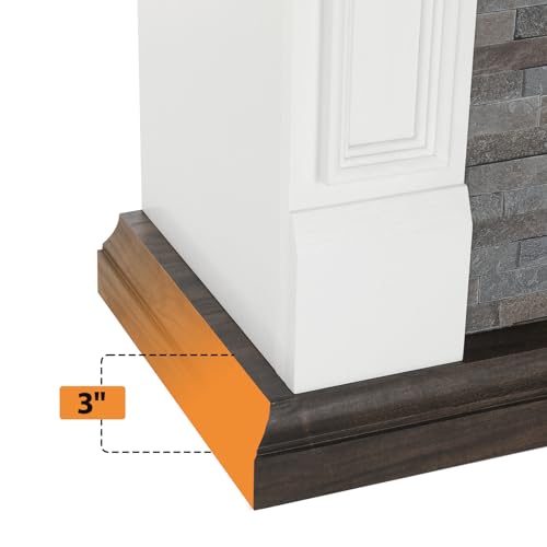 LGHM 44" LED Electric Fireplace with Mantel,Freestanding Wood Stove Heater, Realistic 3D Dancing Flame Effect and Stacked Stone Surround for Living Room, Bedroom…