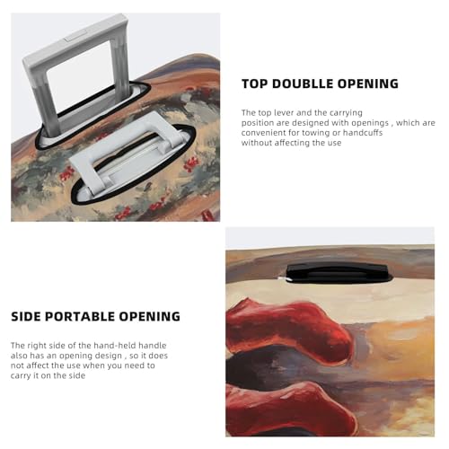 Vintage Christmas Stockings Hanging Fireplace Elastic Travel Luggage Covers Dustproof Scratch-Resistant Suitcase Protector Fit 22-24 Inch3