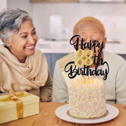Image of 88th Happy Birthday cake topper happy birthday cake decoration 88th birthday party decoration gift plugin
