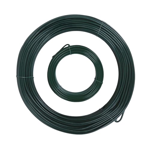 Maschendrahtzaun Gartenzaun Set Komplettset Zaun Gartenzaunset Zaunset Drahtzaun Maschendraht mit Aufschraubhülsen (1,25 x 25 m)