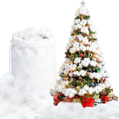 panemy Decoração de neve artificial de Natal, 420 g, decoração de neve falsa, algodão, decoração de neve, para árvore de Natal, inverno, decoração de casa