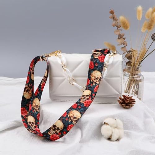 Image of Dsigo Purse Strap, 1.5 inch Wide Gold Alloy Buckle Floral Printing Crossbody Shoulder Strap for Bag Handbag Crossbody Bags