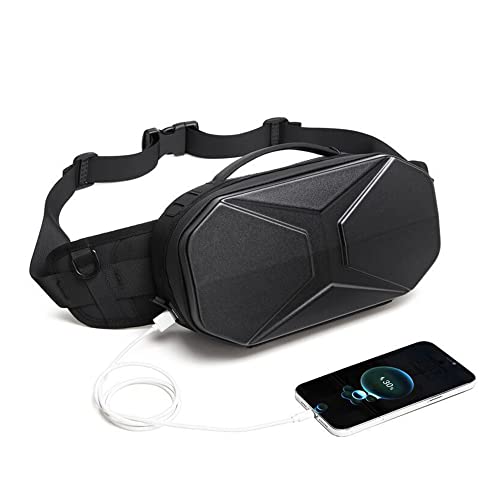 OZUKO Waterproof Sling Bag for Men, Hard Shell Crossbody Shoulder Bag, One Strap Travel Sling Backpack With USB Charge Port